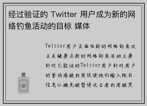 经过验证的 Twitter 用户成为新的网络钓鱼活动的目标 媒体